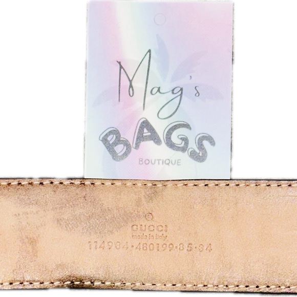 Gucci: Belt GG Interlocking Logo Monogram Leather Belt (Black) - Picture 12 of 15